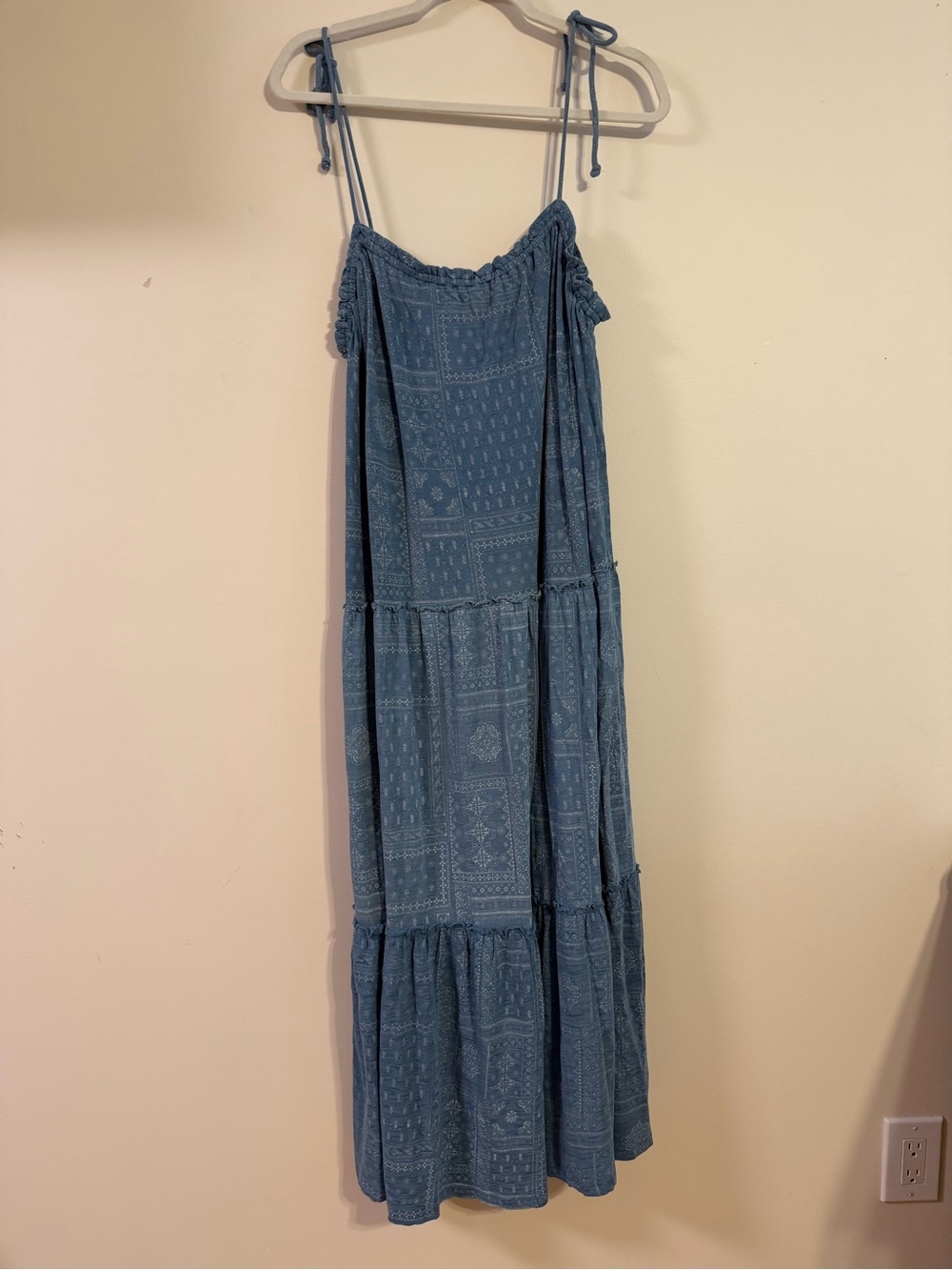 Lucky Brand Blue Maxi Dress with Bandana Print